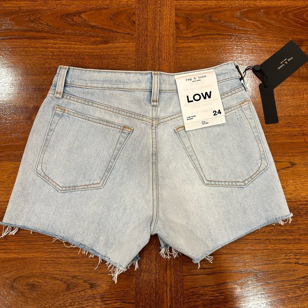 Rag & Bone Dre Low Rise Cutoff Denim Shorts, Jade, Size 24 - Picture 9 of 15